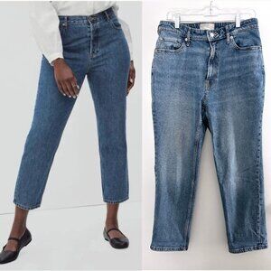 Everlane Curvy Cheeky Cropped Jeans 30 High Rise Straight Organic Cotton Denim